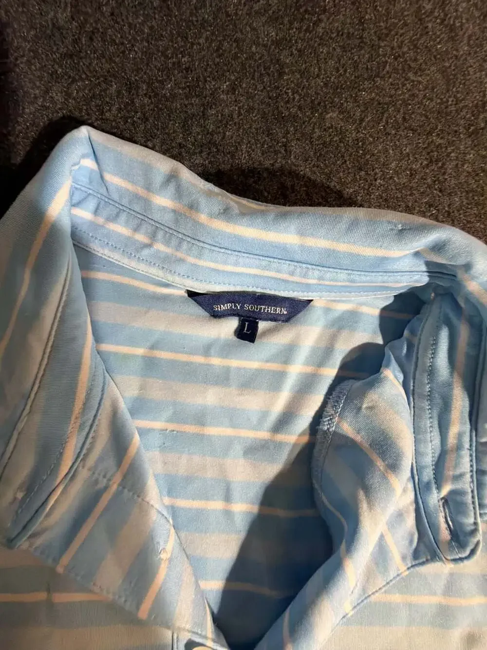 Simply Southern Men's Striped Performance Polo Shirt